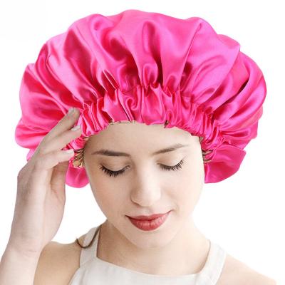 China Hair Loss Verified Chemo Caps For Women Warm Soft Silk Polyester Pleated Satin Hood Double Layers Style Turban for sale