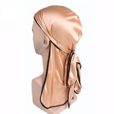 China Protect New Silk Satin Durags For Men Long Tail Braid Durag Satin Durags And Cowls For Women for sale