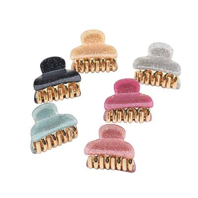 China Korean Version Fashion Small Powder Manufacturer Acrylic Hair Raw Women's Shower Tray Hair Clip Horsetail Hairclip for sale