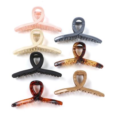 China Large Plastic Popular Plastic Hair Claw Clip Women Hair Dish Matte Multifunction Wash Face Bath Hair Claw Clip for sale