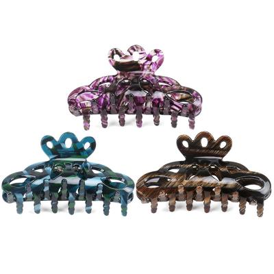 China Simple European and American style leopard print claw clip acetate hair claw clip Crazy women retro hair clips for sale