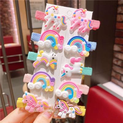 China Fashion Hot Selling New Baby Princess Candy Color Hair Ornaments 10 Pieces/Set Cute Clip Children's Animal Hair Flower Hair Clip Set for sale