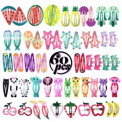 China Wholesale Fashion Cute Cartoon Fruits Girls Hairpins Children's Spray Paint Printing Animal BB Clip Kids Hair Clips Set for sale