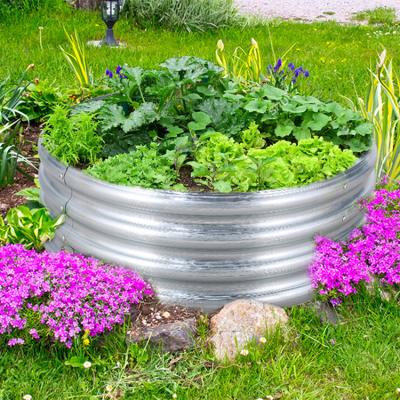 China Modern Galvanized Metal Steel Raised Galvanized Outdoor Planter Box Garden Beds With Green House for sale