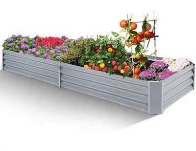 China CLASSIC outdoor large rectangle planter box kits diy modular corrugated vegetable galvanized steel metal raised garden bed for sale