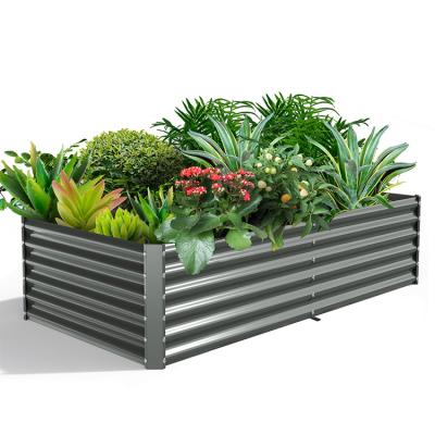 China CLASSIC Outdoor Rectangle Modular Corrugated Planter Box Kits Galvanized Steel Metal Raised Garden Beds For Vegetables for sale