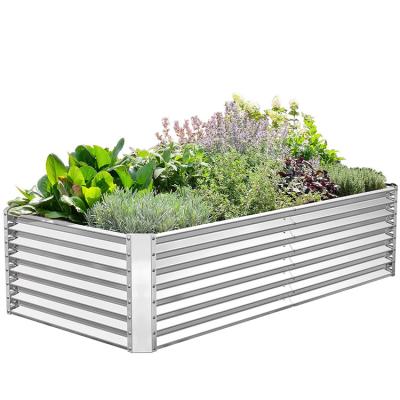 China CLASSIC Outdoor Planter Vegetables Vegetable Galvanized Steel Modular Raised Garden Bed With Greenhouse for sale