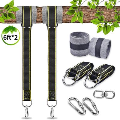 China Eco Friendly Tree Swing Hanging Kit, Tree Swing Straps With Screw Lock Carabiners, Tree Protectors And Swivel for sale