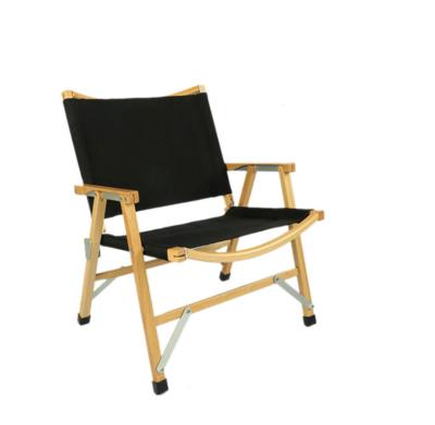 China Modern Outdoor Folding Portable Chair With Wooden Frame for sale