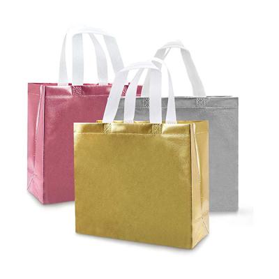 China Eco-friendly Customized Printed Eco-friendly Cheap Promotional Reusable PP Glitter Shopping Non Woven Laminated Tote Bag for sale