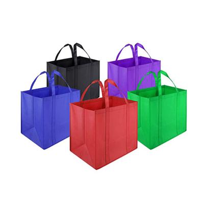 China Factory Logo Large Capacity Grocery Woven Fabric Wholesale Cheap Durable Multicolor Custom Eco-Friendly Shopping Bag Eco-friendly Non for sale