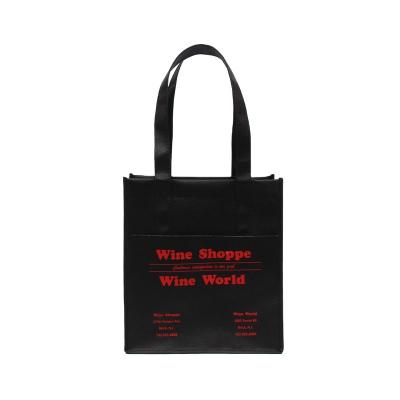 China Wholesale Handled Printed Eco Friendly Recycle Non Woven Single Layer Tote Cotton Gift Canvas Bag For Wine for sale