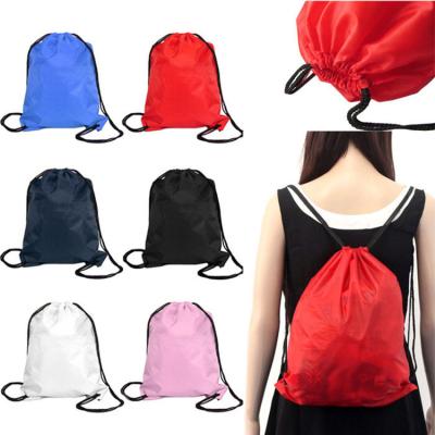 China Folding Portable Sports Bag Thicken Drawstring Belt Riding Backpack Gym Drawstring Shoes Bag Clothes Waterproof Ride for sale