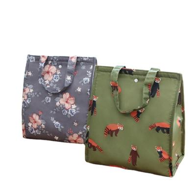 China Waterproof Custom Logo Printed Cool Small Cooler Grocery Delivery Food Wine Insulated Thermal Bag With Strap for sale