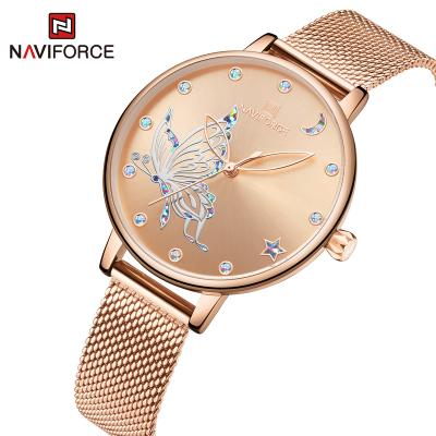 China Chronograph JY Mail Watches 5011 Custom Quartz Watch Rose Gold Strap Stainless Steel Women Watches for sale