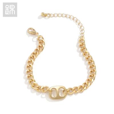 China Hot sales girl bracelet JY-mail 2201B0988 jewelry bracelet iron alloy gold chain fashion hand chain new style simple charm for sale