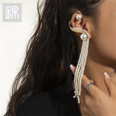 China JY-mail FASHIONABLE 2110B02378 Newest Fashion Hot Selling Long Jewelry Copper Material With Pearl Lady Women Luxury Earring for sale