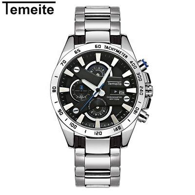 China JY-Mail date men's bracelet Temeite T006G quartz watch chronograph small dial Calenday date second automatic minute display fashion for sale