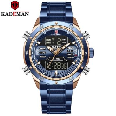 China Classic Alarm JY-mail KADEMAN K9109 Three-Dimensional Dial Fashion Men Watch 30M Waterproof SS Band Alarm Week Two Bright Time for sale