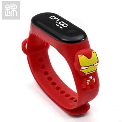 China JY-Mail Day/Date Hot Selling Captain America Royal Blue Captain America Waterproof 3D Cartoon Green Watch LED Wristband Watch Kids Digital Watch for sale