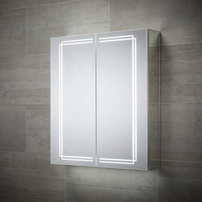 China Environmental Friendly Stained Gray Smart Bathroom Wash Basin Vanity Mirror Medicine Cabinet With Led Light for sale