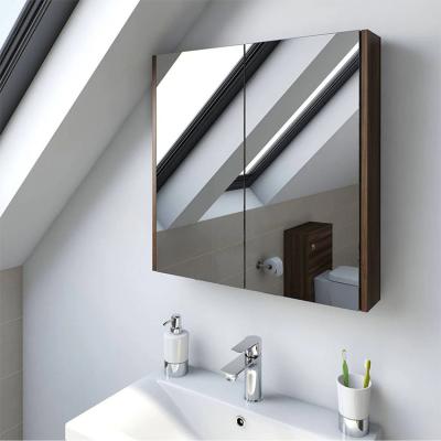 China New Model Modern 35.5 Inch Tall Corner Size Smart Bedroom Lighted Mirror Metal Medicine Cabinet IP44 For Bathroom Vanities for sale