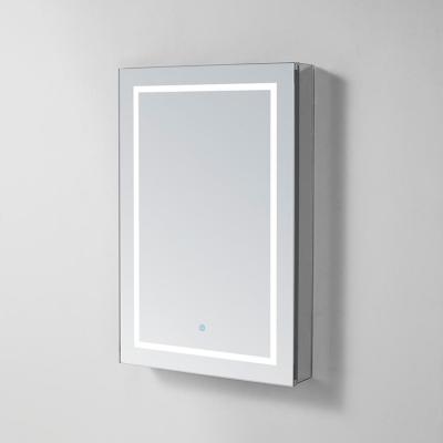 China 2021 New Design Stainless Steel Waterproof Eco Friendly Illuminated Led Bathroom Mirror Cabinet for sale