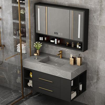 China 2021 Environmental Friendly New Style 40 Inch Floating Wall 1 Sink Pendant 2 Drawer Bath Furniture Bathroom Vanity Cabinet for sale