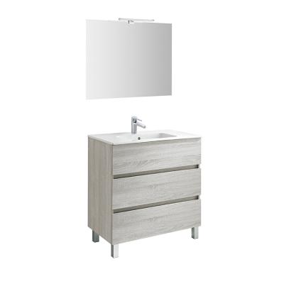 China Modern Wall Mounted Mirrored Mirrored Cabinets Gray Bathroom Vanity LED Mirror Design Makeup Vanity Cabinet for sale