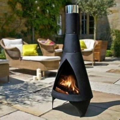 China Stored Outside Sun Design Metal Stand Fire Pit Wood Burning Spark Screen Chiminea With Cooking BBQ Grill Grate for sale