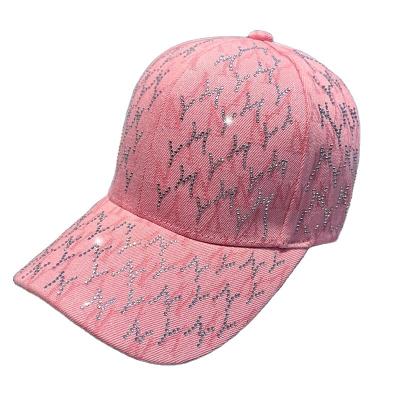 China COMMON custom logo diamond letters baseball cap bling bling men and women fashion sports hats for sale