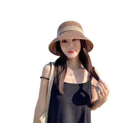 China Japan and Korean Style Women Summer Folding Bucket Hat Beach Sunvisor Sun Hat Bow Fisherman Basin Hat for sale