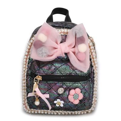 China Multifunctional Cute Fashion Sequin Bow Kids Backpack Mini Shoulder Bag Kids Kindergarten Baby Backpack for sale