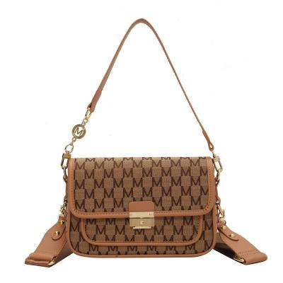 China High Quality Retro Vintage Letter M Women Bags Canvas Single Shoulder Strap Single Shoulder Handbags for sale