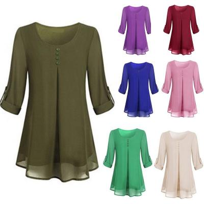 China Wholesale Breathable Fashion Spring and Summer Long Sleeve Elegant Casual Chiffon Women Blouse Women Shirt for sale