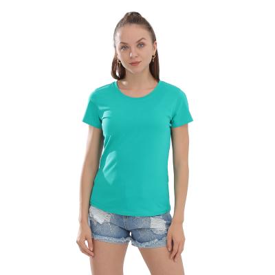 China QUICK DRY O-Neck Short Sleeve T-Shirts For Solid Female Women Sportswear High Waist T-shirt Femme Femme Slim Crop Top Tee for sale