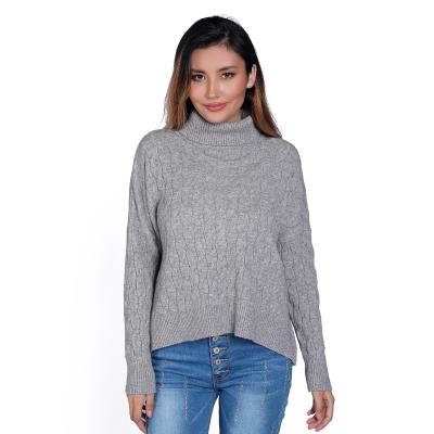 China Anti-wrinkle women turtle neck female sweater knit pullovers top fashion sweater women loose for sale