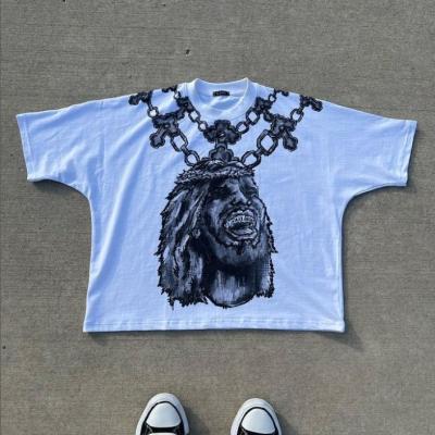 China Street Wear Graphic Design 300Gsm Man Oversized Cropped Boxy Tee Shirt for sale