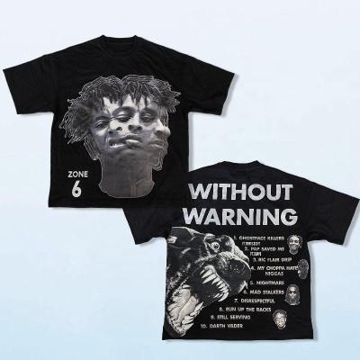 China Custom Dtg Print Hip Hop Black Blank Heavy Weight T Shirt Weaved by Knitting Method for sale