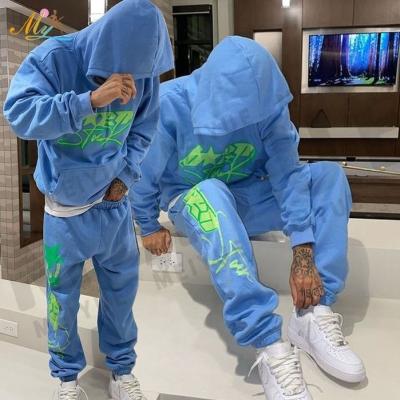 China 4xl 5xl Gender Specific 3D Puff Print Hoodie Tracksuit Mens Joggers Set Men'S Style for sale