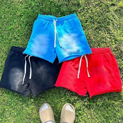 China Length Shorts Heavyweight French Terry Custom Black Plus Size Sun Faded Sweat Shorts for sale