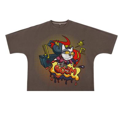 China Cotton Mensen T-shirt in 300 Gsm Cotton naadloos Kortmouw shirt mannen Te koop