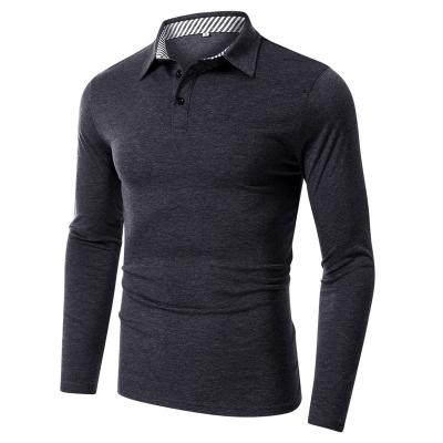 China Custom Printed Long Sleeve Polo Shirts 100% Baumwolle für Herren Polo Individualetiketten zu verkaufen