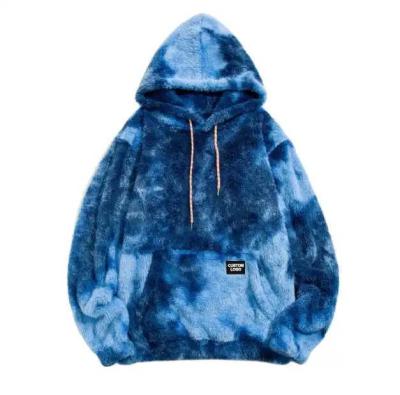 China Knitted Weaving Method Tye-Dye Hoodies For Men With Faux Fur   Fashion for sale