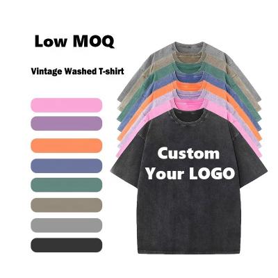 China Solid or Custom Pattern Type Men's T-shirts Acid Wash Vintage Support Customized Logo for sale