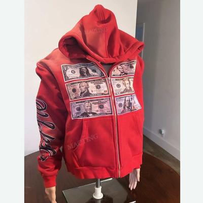 China Unisex Distressed Hoodie with Sun Faded Look and Zip Up Closure in Acid Washed Finish for sale