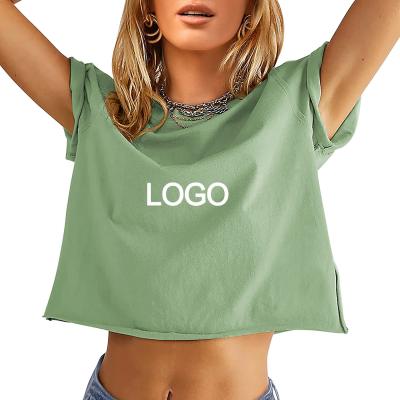 China Summer Short Sleeve Crewneck Crop Tops MACTING Loose Soft Cute Y2k for Loose and Cute for sale