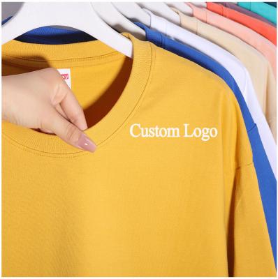 China Blank Long Sleeve T Shirts Regular 280gsm 100% Cotton Men Tshirt Thick Cotton Oversized for sale