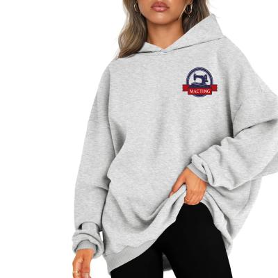 China Autumn White Black Women'S Oversized Hooded Sweatshirt Fleece Hooded Sweatshirts Sporty Long Sleeve Pullover for sale