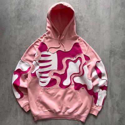 China Custom Skull Skeleton Sweatshirts Pullover Hoodie 100% Baumwolle Übergrößeres Boxy Crop Hoodies zu verkaufen